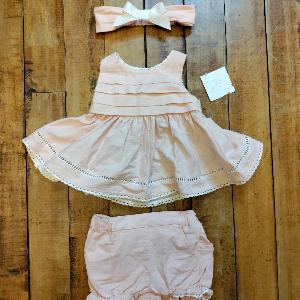 ❤️SOLD❤️ NWT Heirlooms Polly Flinders dress set for baby girl size 6-9 mo… - Picture 6 of 10